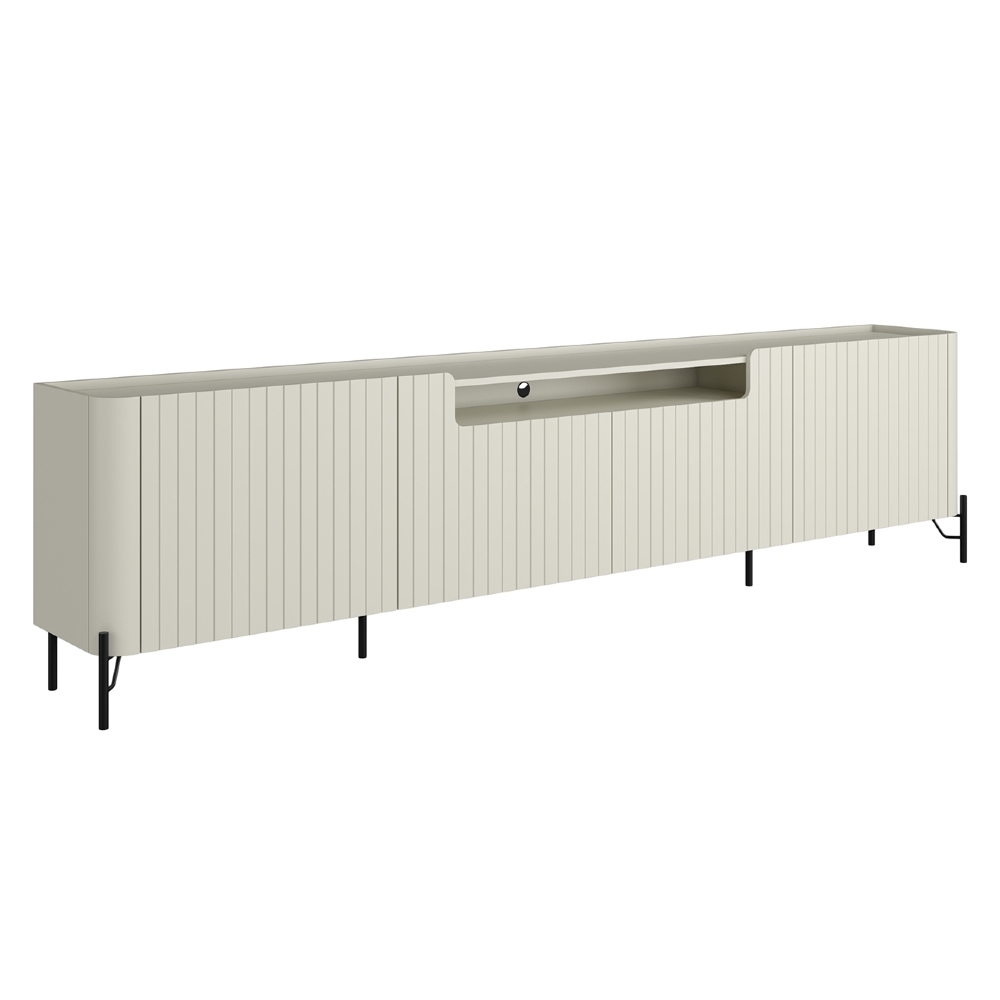 Rack TV 75 Pol 220cm 4 Portas Brise Blen Luna/Preto I06 - Mpozenato