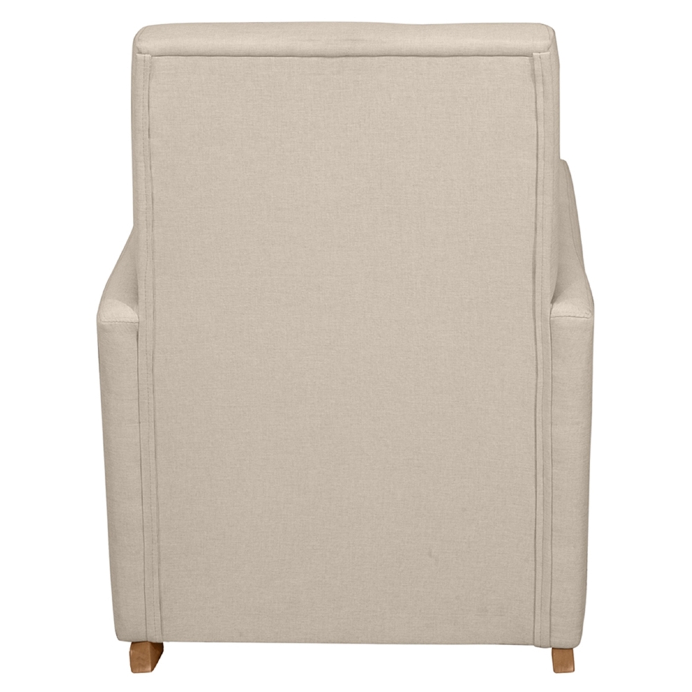 Poltrona Amamentação Base Madeira Balanço Lola Linho Bege F03 - Mpozenato