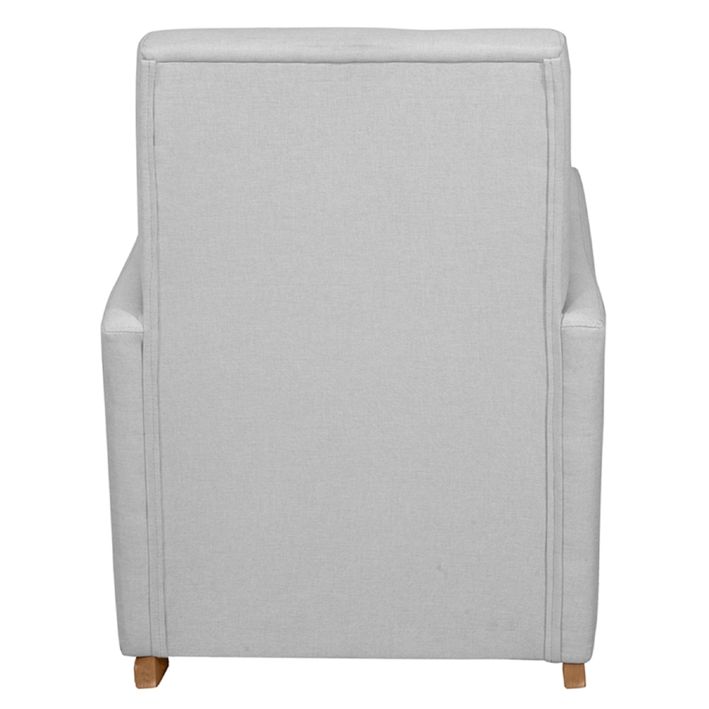 Poltrona Amamentação Base Madeira Balanço Lola Linho Cinza F03 - Mpozenato