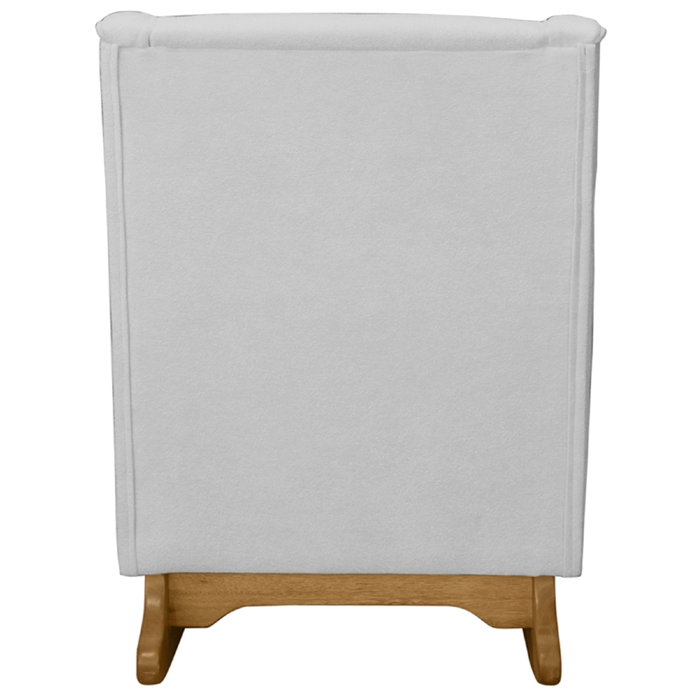 Poltrona Amamentação Base Madeira Balanço Vick Bouclê Cinza F03 - Mpozenato