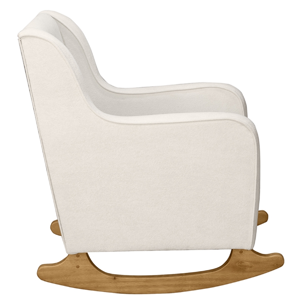 Poltrona Amamentação Base Madeira Balanço Vick Bouclê Off F03 - Mpozenato