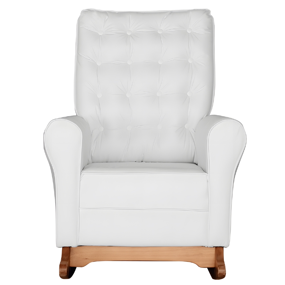 Poltrona Amamentação Base Balanço Maju Sintético Branco F03 - Mpozenato