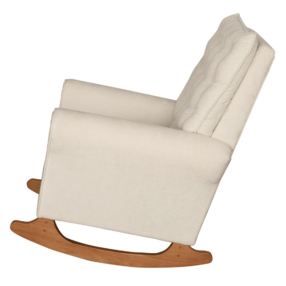 Poltrona Amamentação Base Madeira Balanço Maju Bouclê Off F03 - Mpozenato
