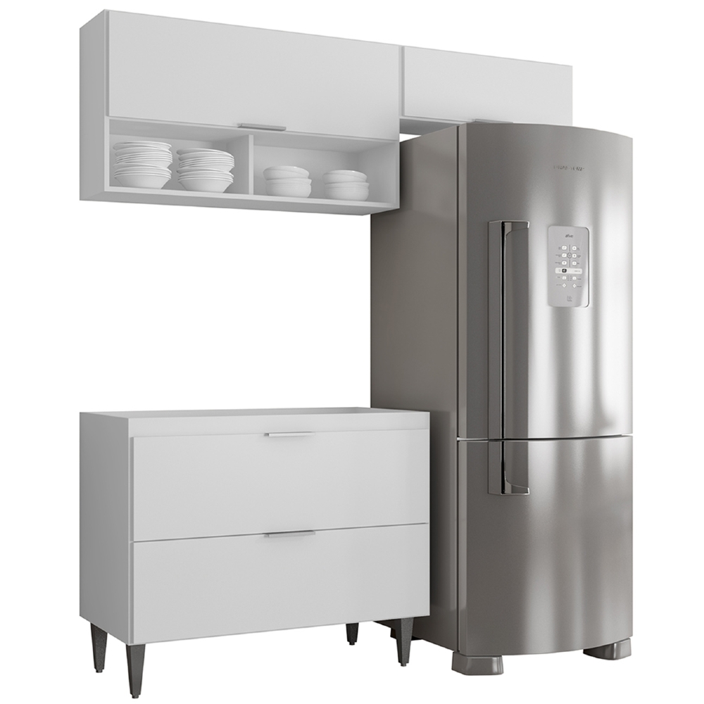 Armário de Cozinha CP03 Para Pia 100cm Pérola Z34 Branco    - Mpozenato