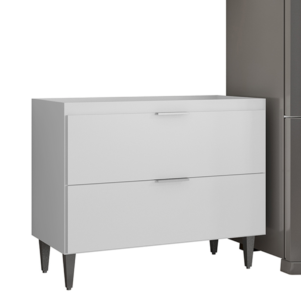 Armário de Cozinha CP03 Para Pia 100cm Pérola Z34 Branco    - Mpozenato