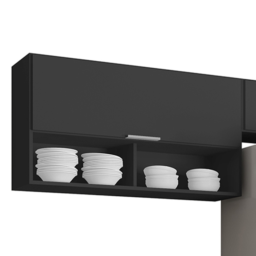 Armário de Cozinha CP03 Para Pia 100cm Pérola Z34 Preto     - Mpozenato