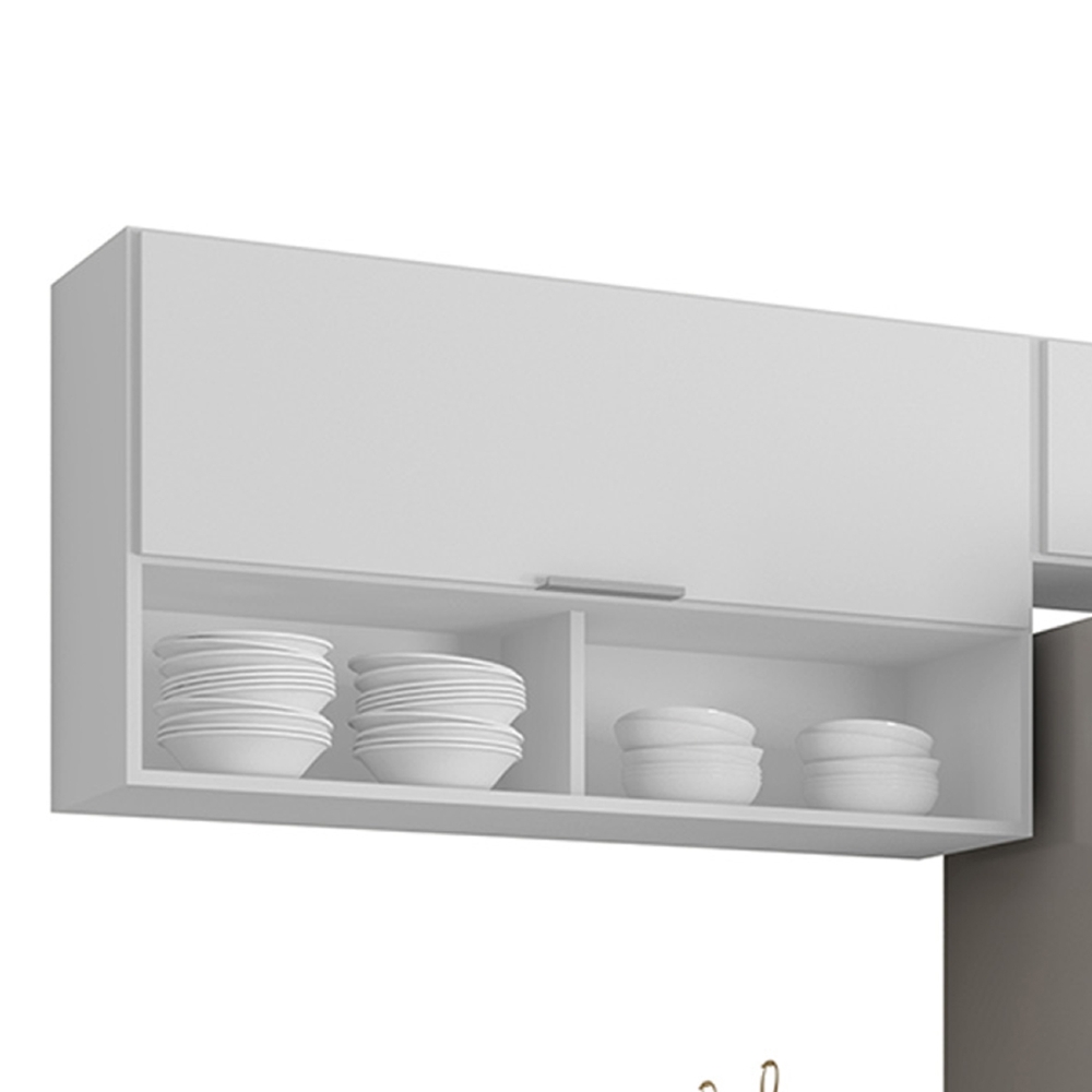Armário de Cozinha Com Tampo CP03 170cm Pérola Branco Z34     - Mpozenato