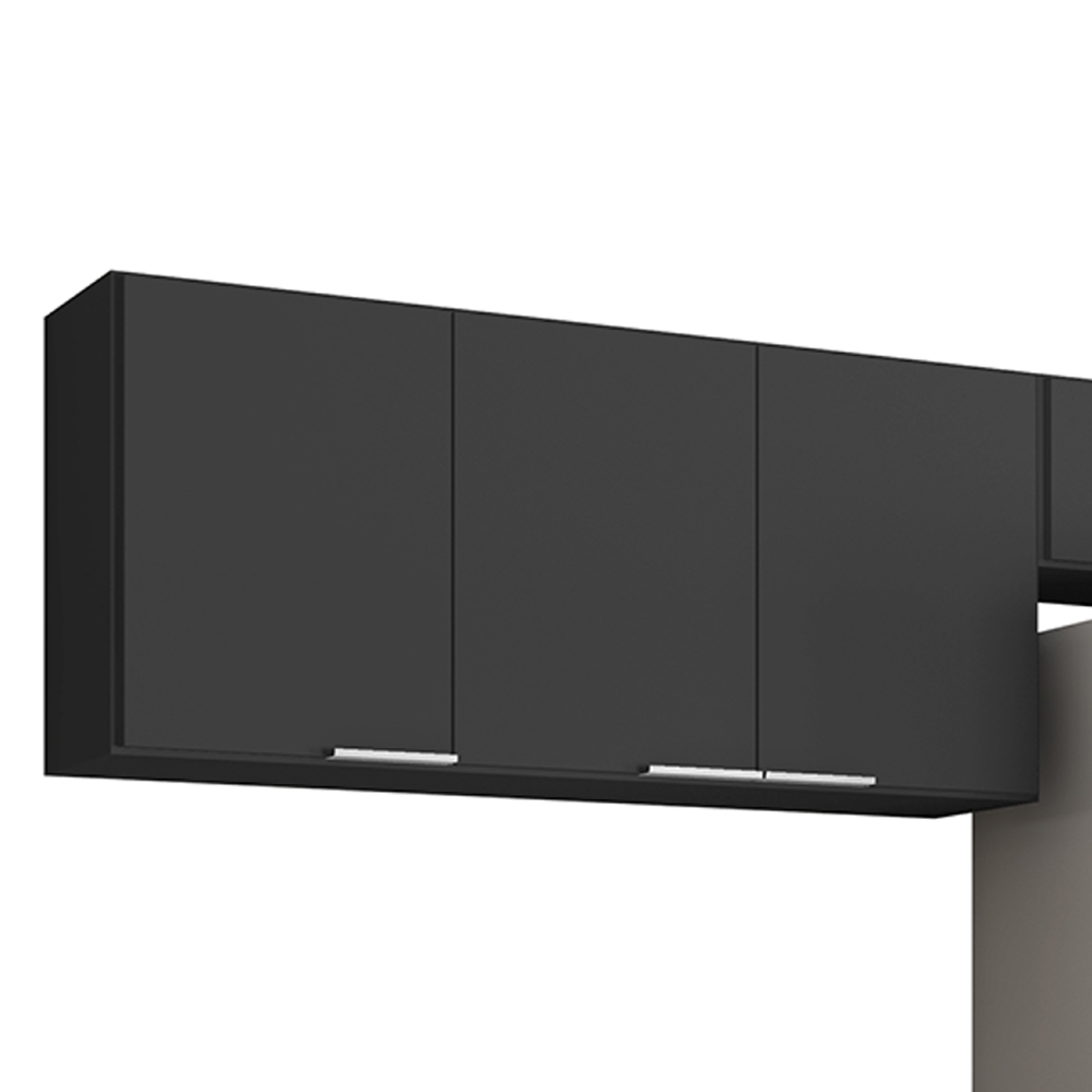 Armário de Cozinha CP03 Para Pia 120cm Pérola Z34 Preto     - Mpozenato