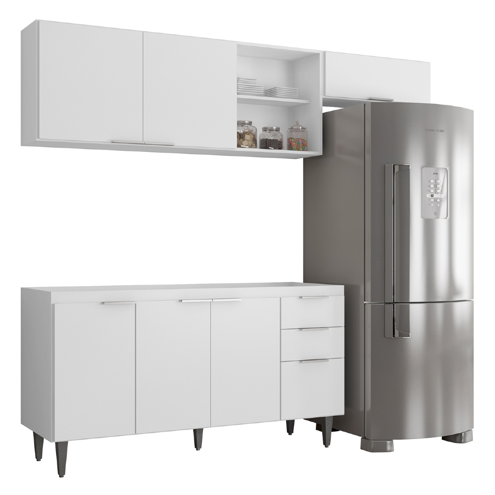 Armário de Cozinha CP03 Para Pia 150cm Pérola Z34 Branco    - Mpozenato