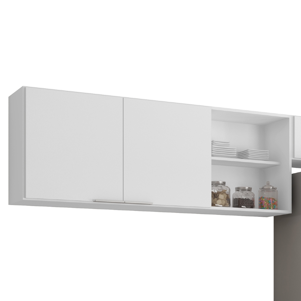 Armário de Cozinha CP03 Com Pia 150cm Pérola Z34 Branco     - Mpozenato