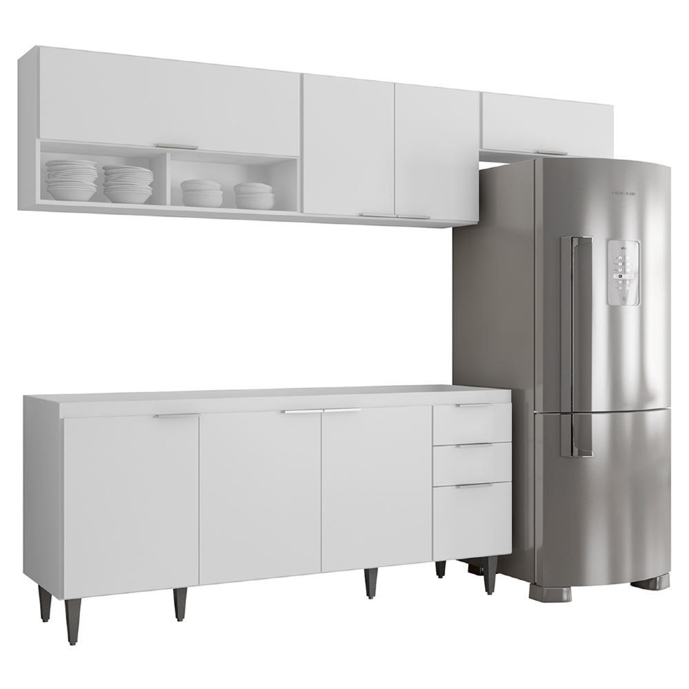 Armário de Cozinha CP03 Para Pia 180cm Pérola Z34 Branco - Mpozenato