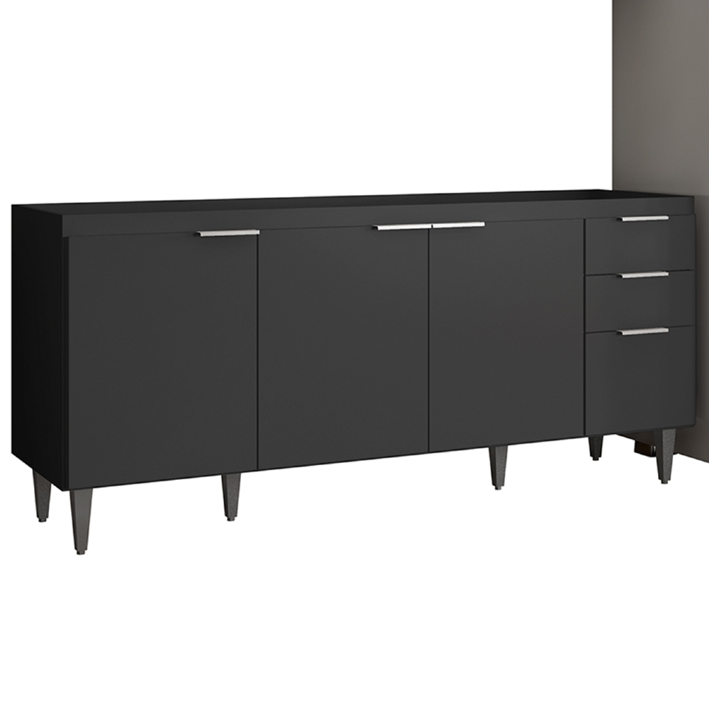 Armário de Cozinha CP03 Para Pia 180cm Pérola Z34 Preto     - Mpozenato