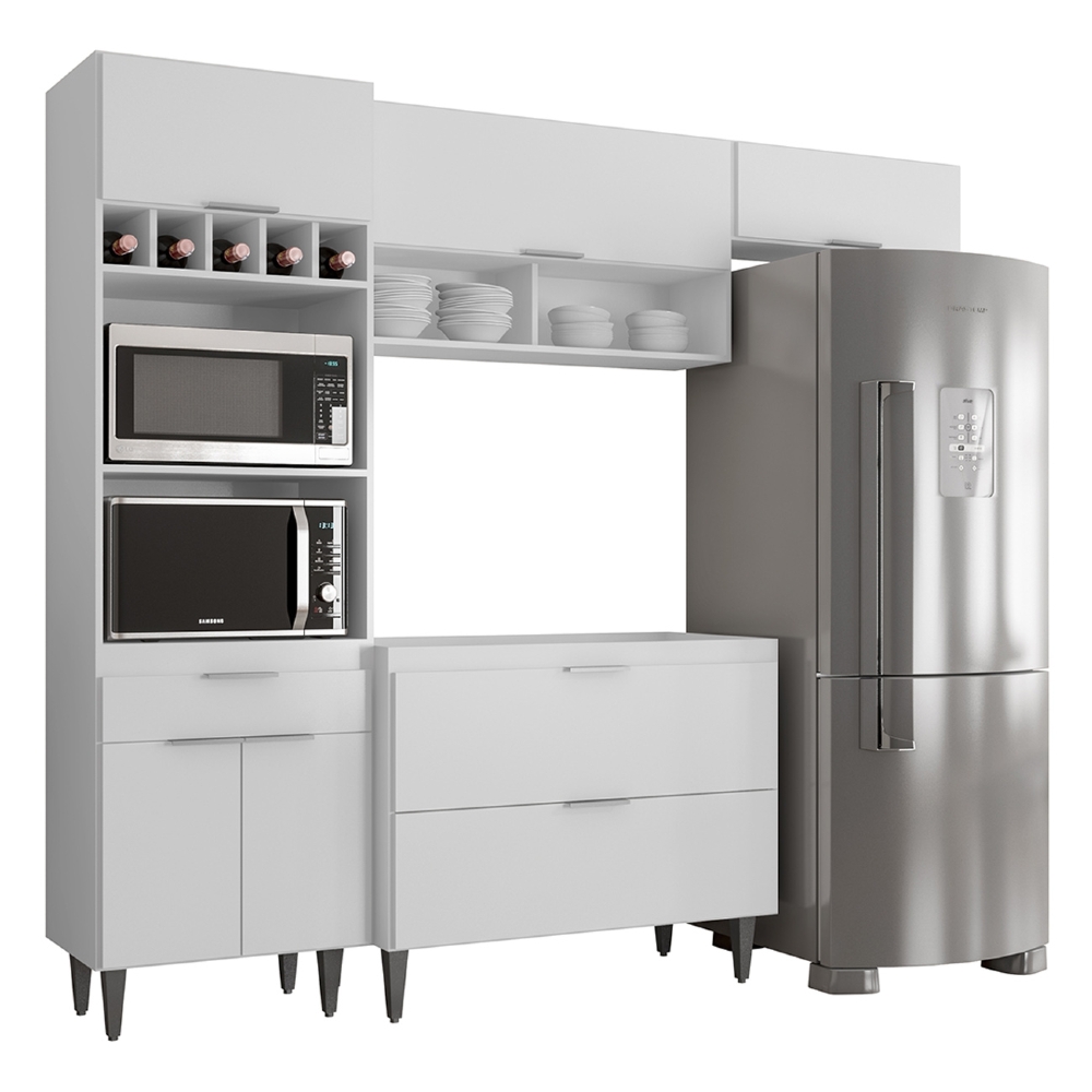 Armário de Cozinha CP04 Para Pia 100cm Pérola Z34 Branco    - Mpozenato