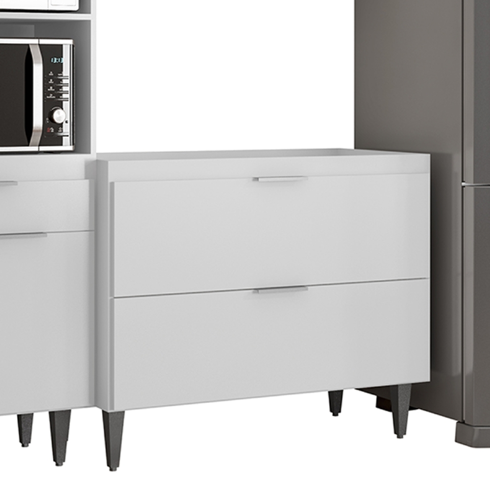 Armário de Cozinha CP04 Para Pia 100cm Pérola Z34 Branco    - Mpozenato