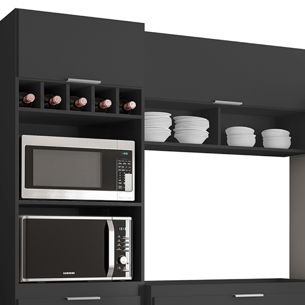 Armário de Cozinha CP04 Para Pia 100cm Pérola Z34 Preto     - Mpozenato