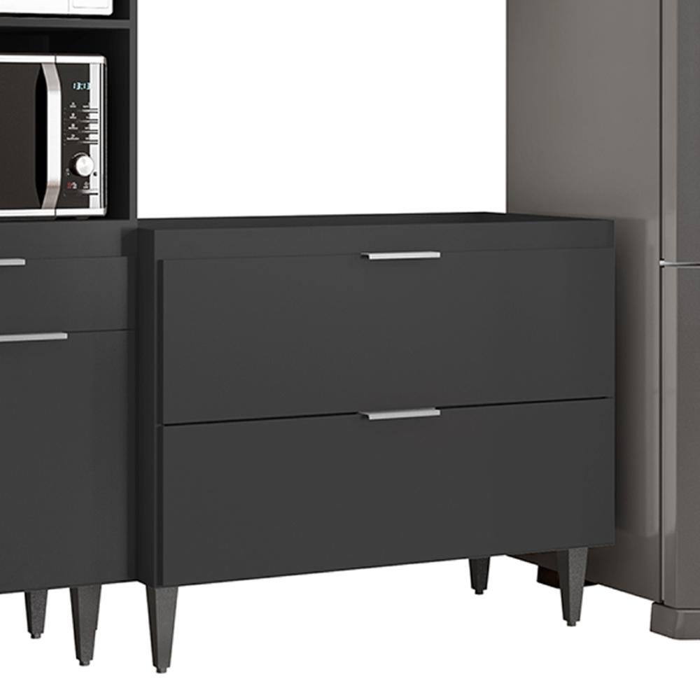 Armário de Cozinha CP04 Para Pia 100cm Pérola Z34 Preto     - Mpozenato