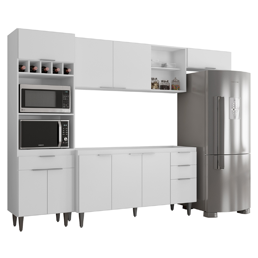 Armário de Cozinha CP04 Para Pia 150cm Pérola Z34 Branco    - Mpozenato