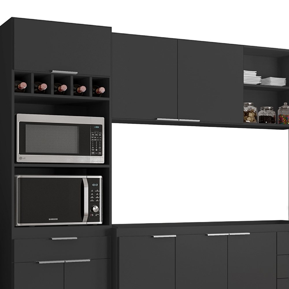 Armário de Cozinha CP04 Para Pia 150cm Pérola Z34 Preto     - Mpozenato