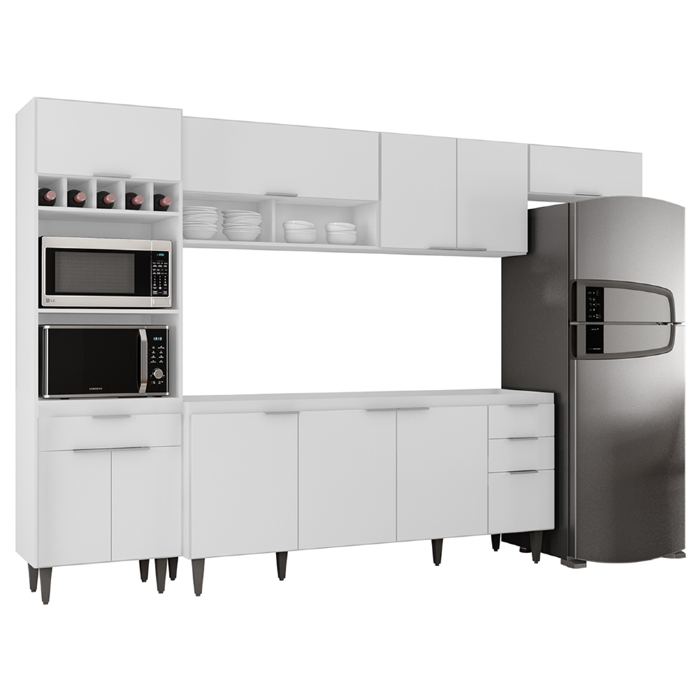 Armário de Cozinha CP04 Para Pia 180cm Pérola Z34 Branco    - Mpozenato