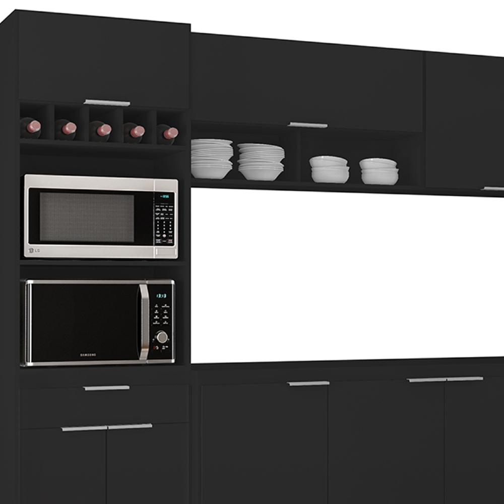 Armário de Cozinha CP04 Para Pia 180cm Pérola Z34 Preto     - Mpozenato