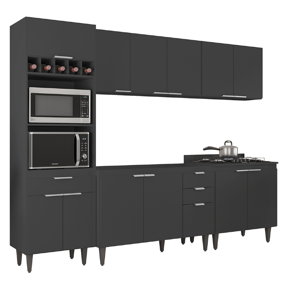 Armário de Cozinha CP05 Para Pia 120cm Pérola Z34 Preto     - Mpozenato