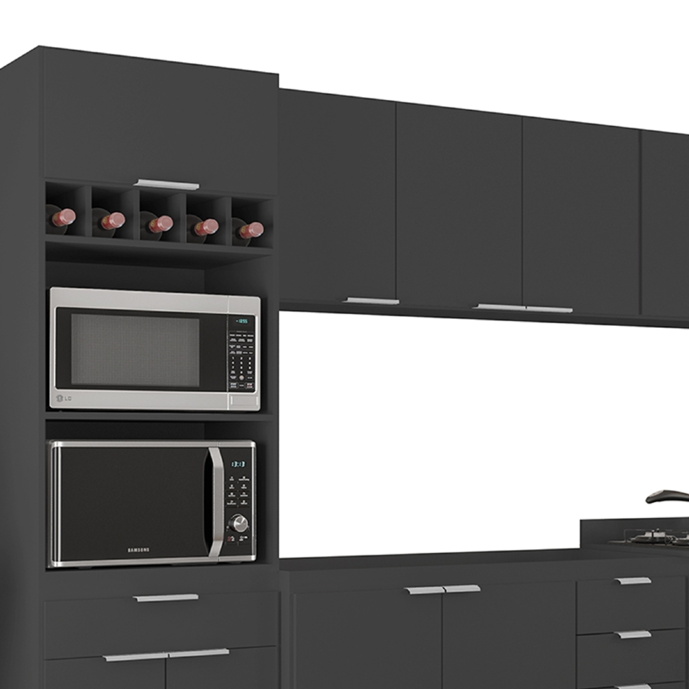 Armário de Cozinha CP05 Para Pia 120cm Pérola Z34 Preto     - Mpozenato