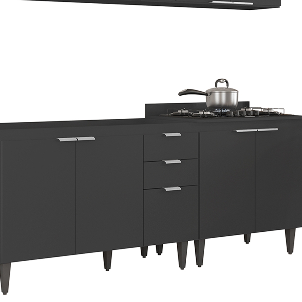 Armário de Cozinha CP05 Para Pia 120cm Pérola Z34 Preto     - Mpozenato