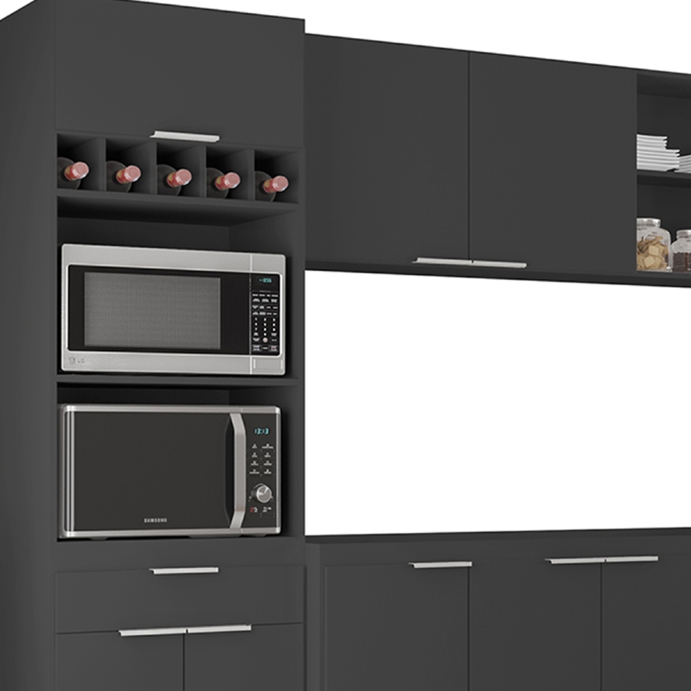 Armário de Cozinha CP05 Para Pia 150cm Pérola Z34 Preto     - Mpozenato