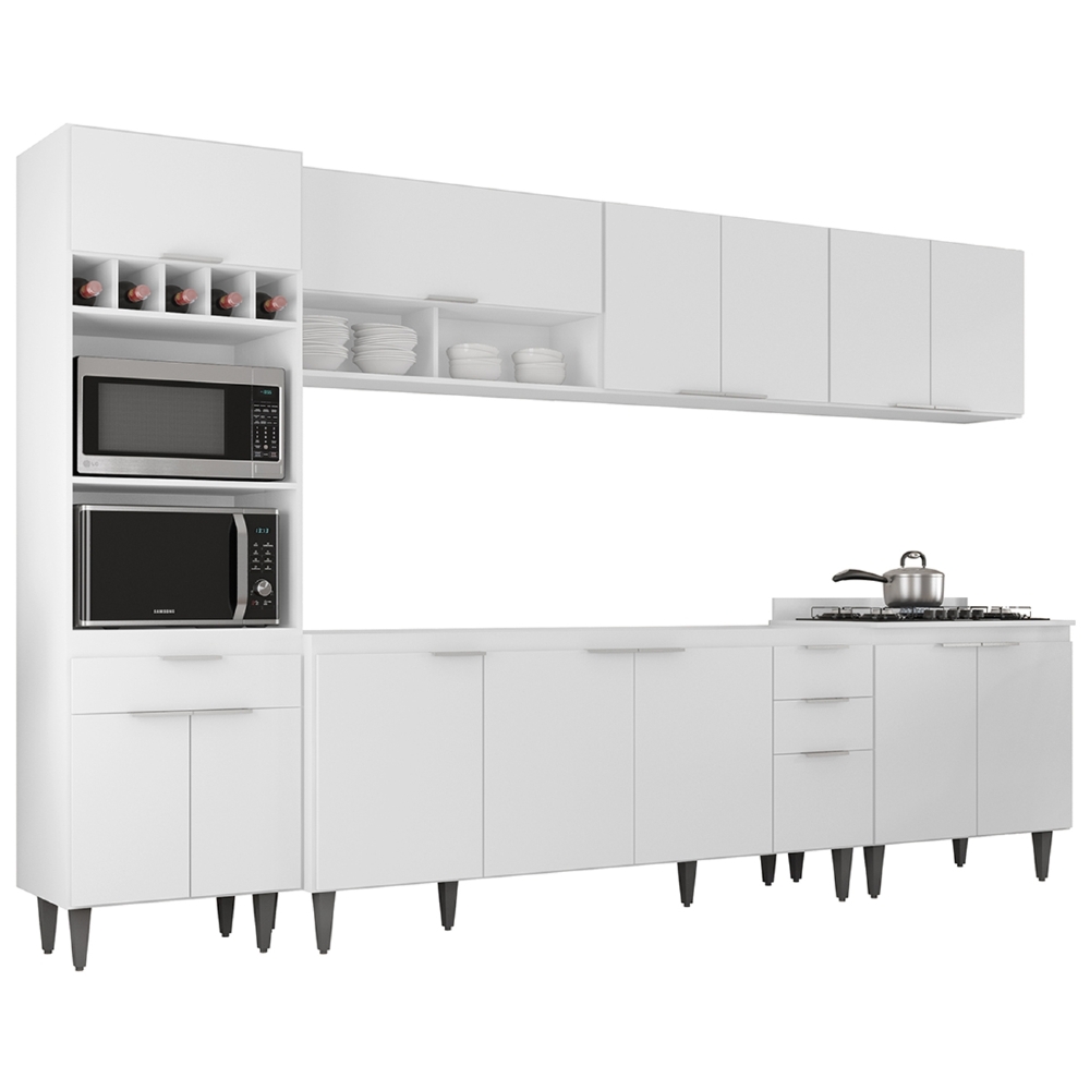 Armário de Cozinha CP05 Para Pia 180cm Pérola Z34 Branco    - Mpozenato