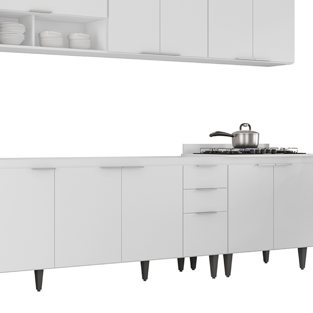 Armário de Cozinha CP05 Para Pia 180cm Pérola Z34 Branco    - Mpozenato