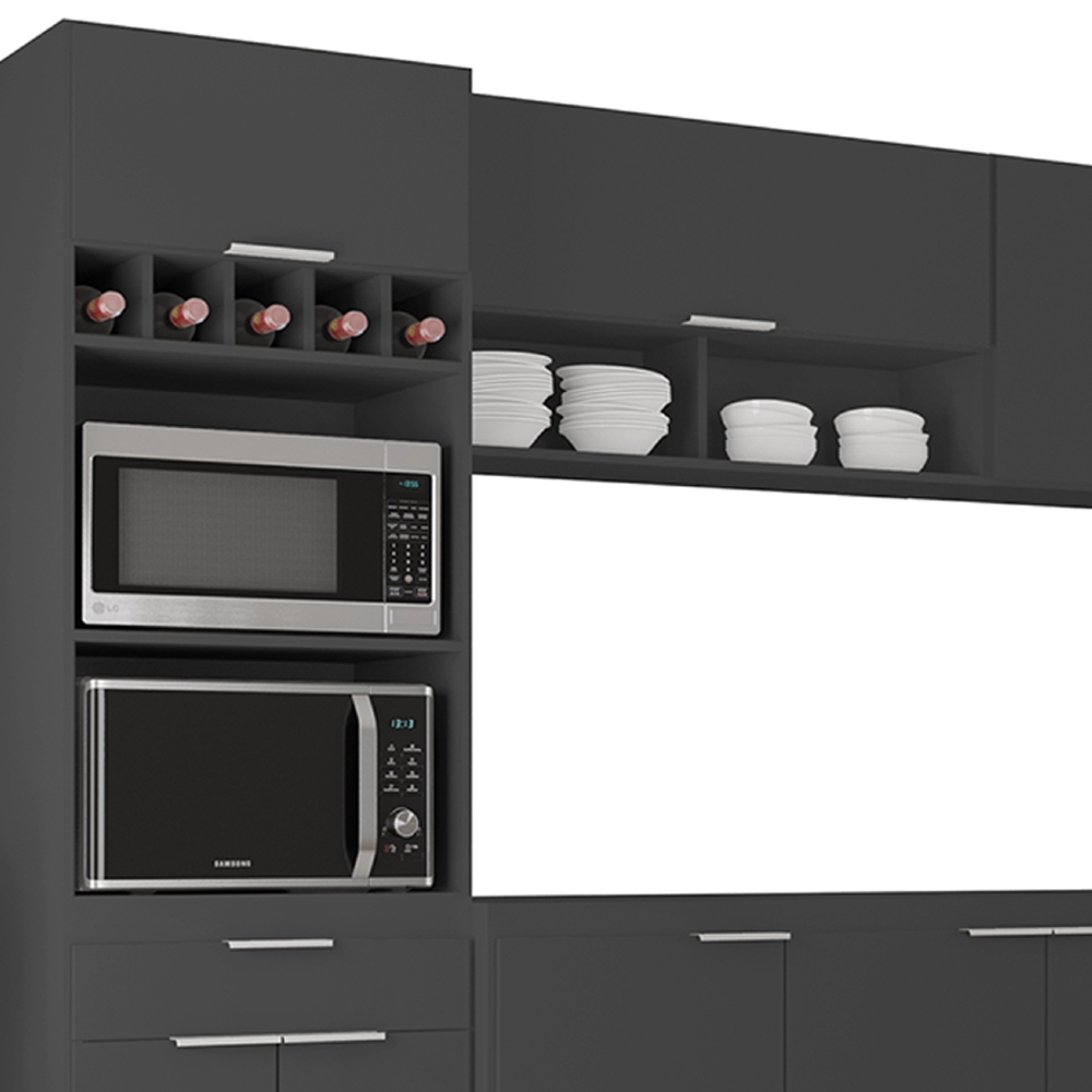 Armário de Cozinha CP05 Para Pia 180cm Pérola Z34 Preto     - Mpozenato