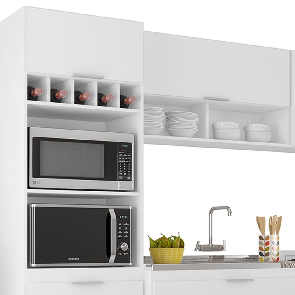 Armário de Cozinha CP05 Com Pia 100cm Pérola Z34 Branco     - Mpozenato