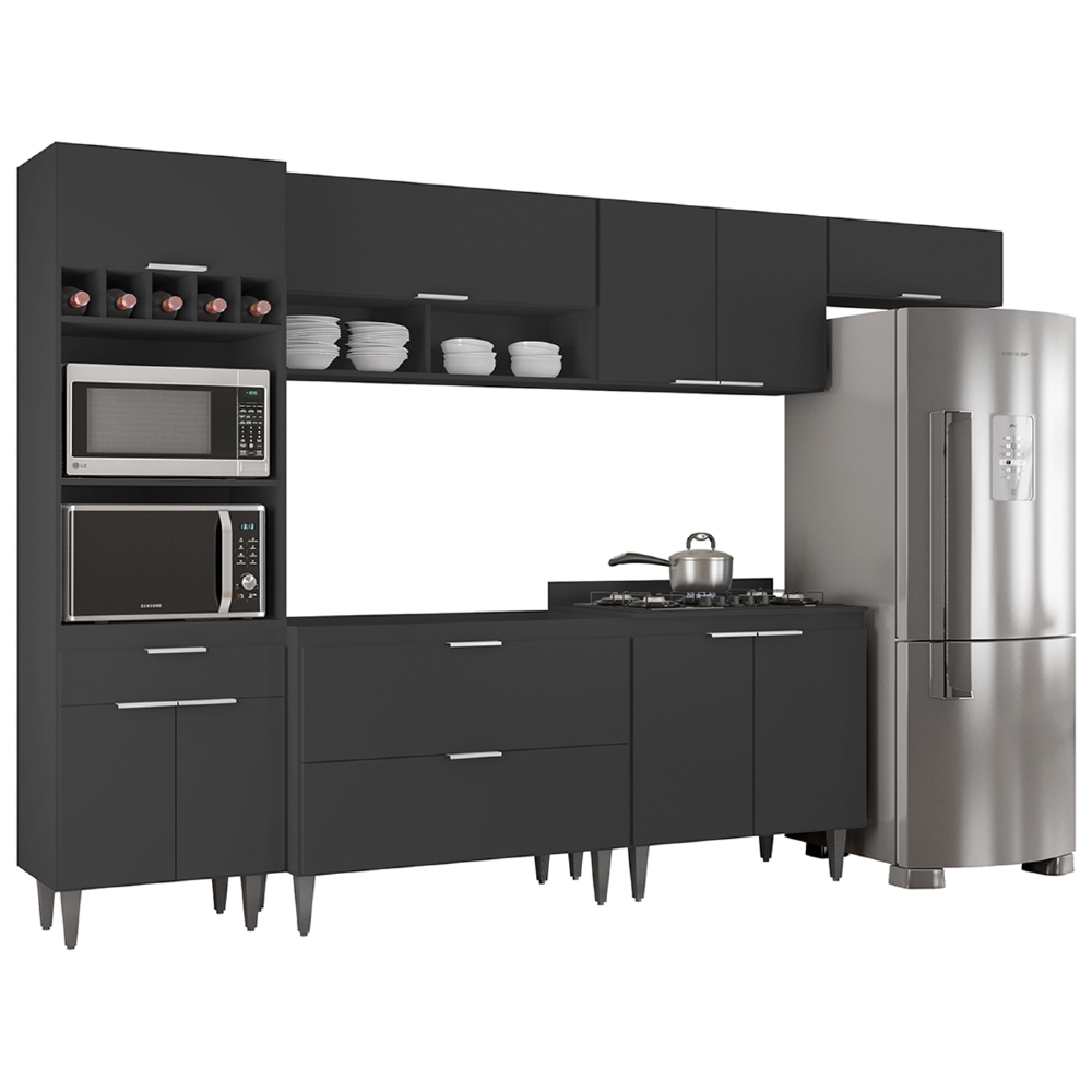 Armário de Cozinha CP06 Para Pia 100cm Pérola Z34 Preto     - Mpozenato