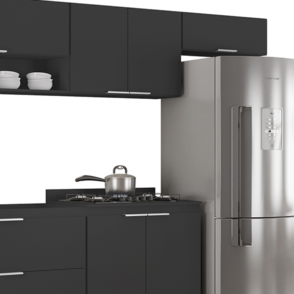 Armário de Cozinha CP06 Para Pia 100cm Pérola Z34 Preto     - Mpozenato