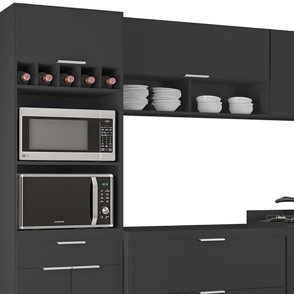 Armário de Cozinha CP06 Para Pia 100cm Pérola Z34 Preto     - Mpozenato