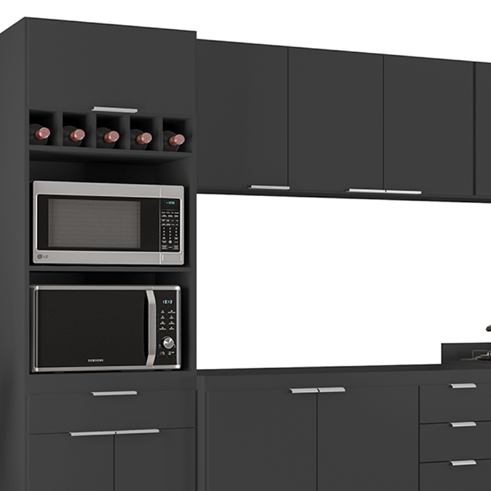 Armário de Cozinha CP06 Para Pia 120cm Pérola Z34 Preto     - Mpozenato