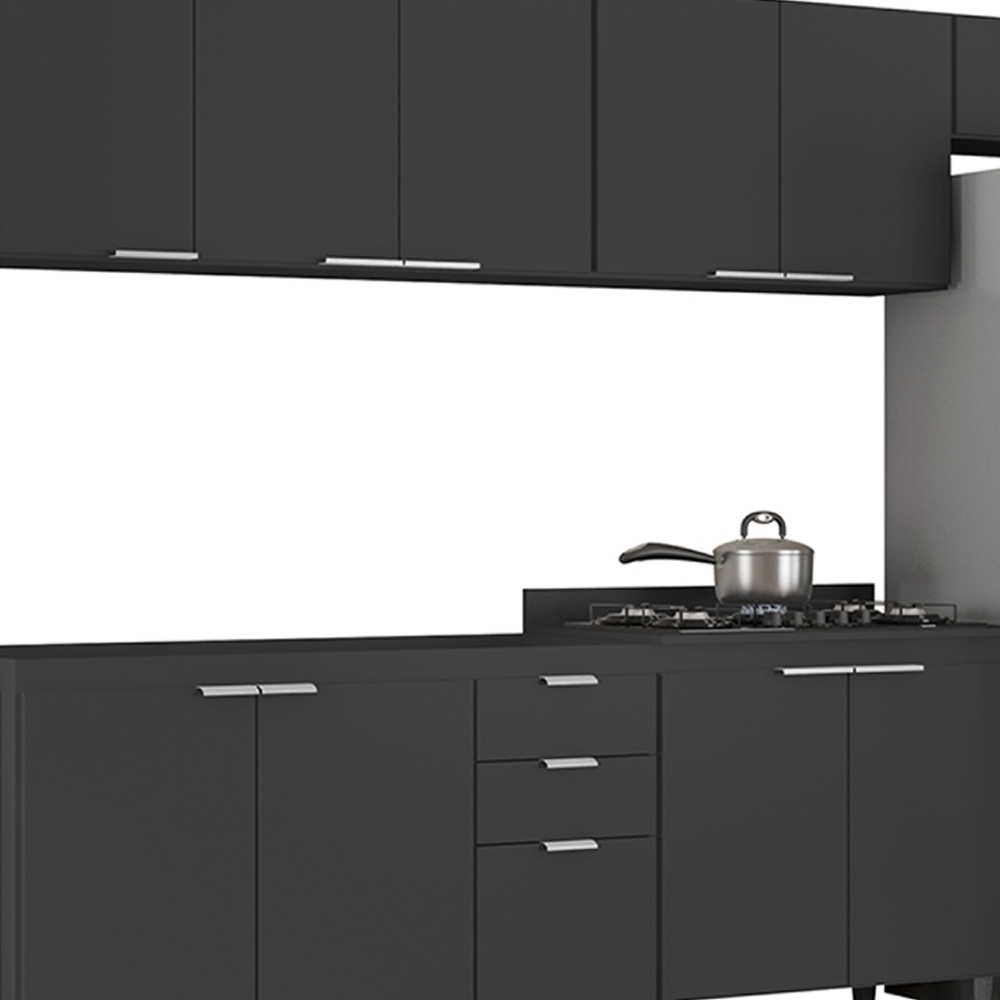 Armário de Cozinha CP06 Para Pia 120cm Pérola Z34 Preto     - Mpozenato