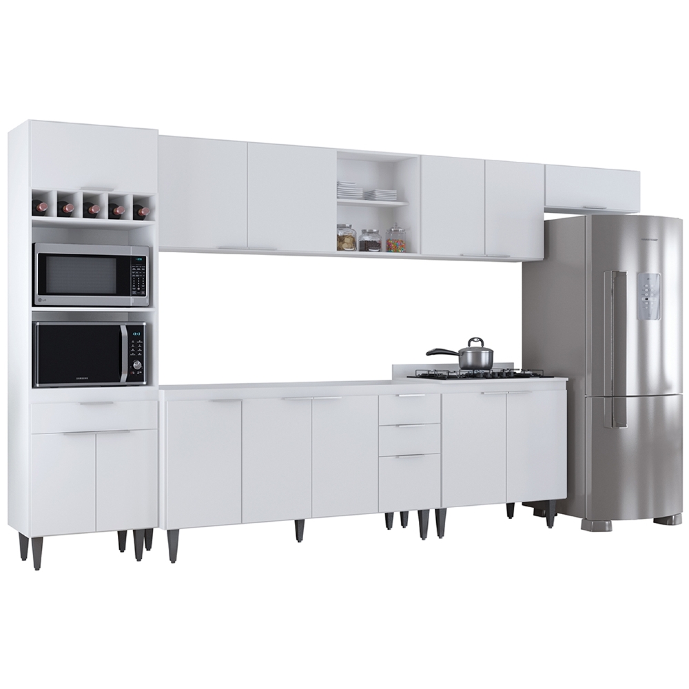 Armário de Cozinha CP06 Para Pia 150cm Pérola Z34 Branco    - Mpozenato