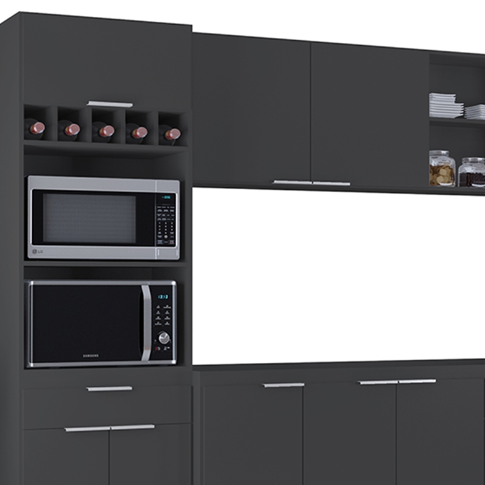 Armário de Cozinha CP06 Para Pia 150cm Pérola Z34 Preto     - Mpozenato