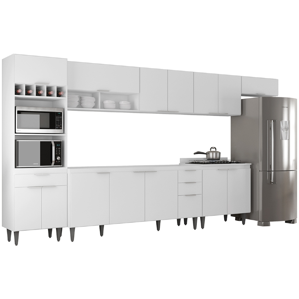 Armário de Cozinha CP06 Para Pia 180cm Pérola Z34 Branco    - Mpozenato