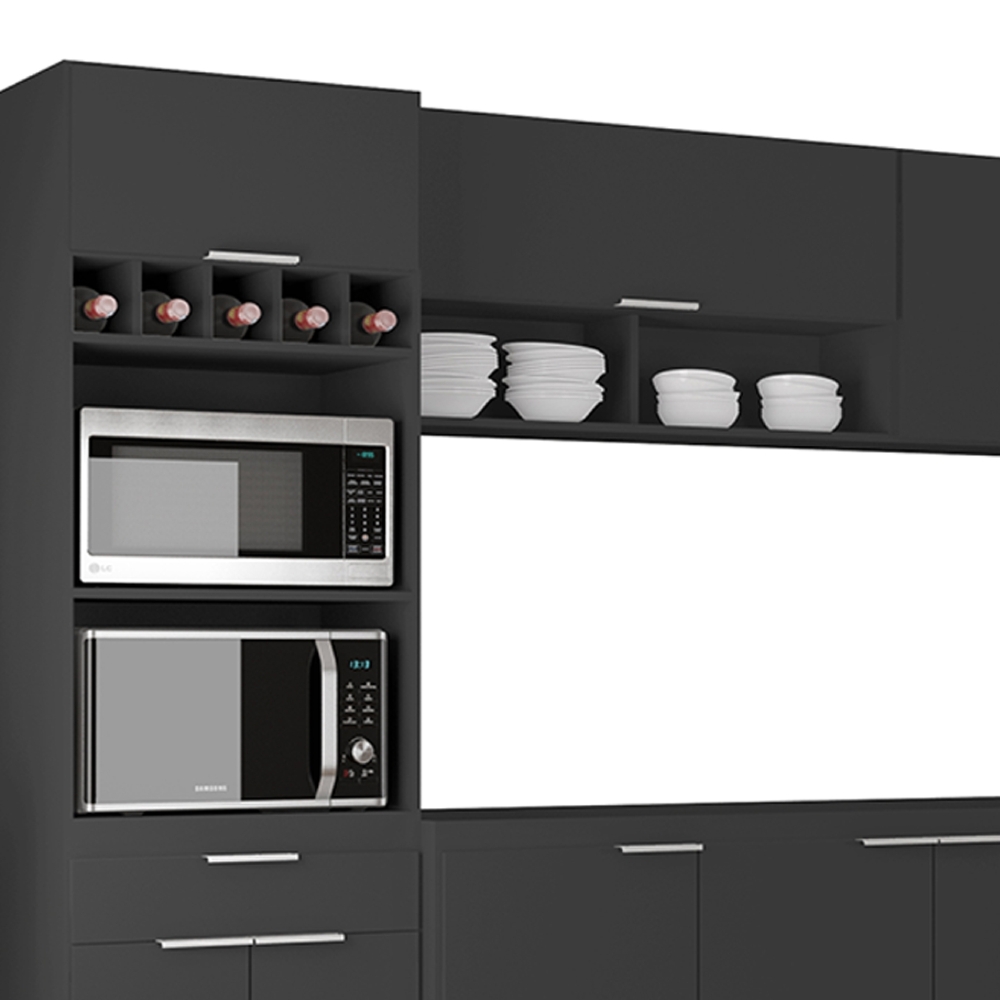 Armário de Cozinha CP06 Para Pia 180cm Pérola Z34 Preto     - Mpozenato