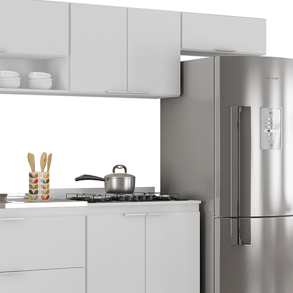 Armário de Cozinha CP06 Com Pia 100cm Pérola Z34 Branco     - Mpozenato