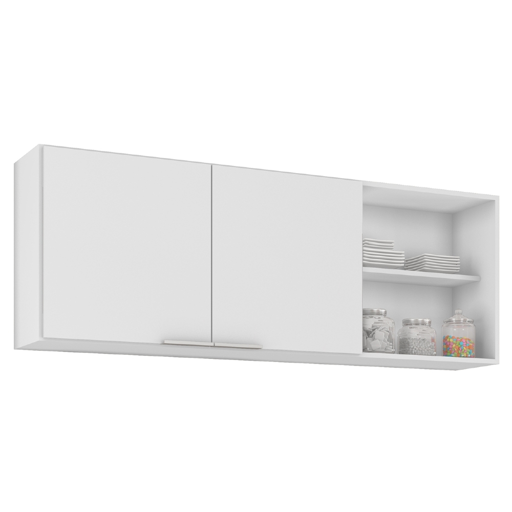 Armário de Cozinha Aéreo 150cm Pérola Z34 Branco            - Mpozenato