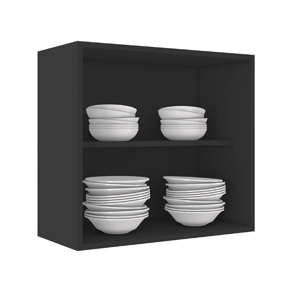 Armário de Cozinha Aéreo Nicho 60cm Pérola Z34 Preto        - Mpozenato