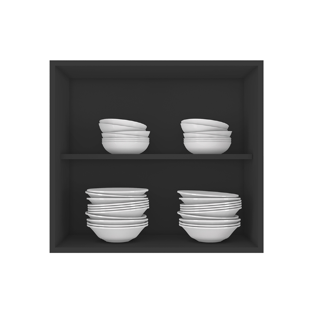 Armário de Cozinha Aéreo Nicho 60cm Pérola Z34 Preto        - Mpozenato