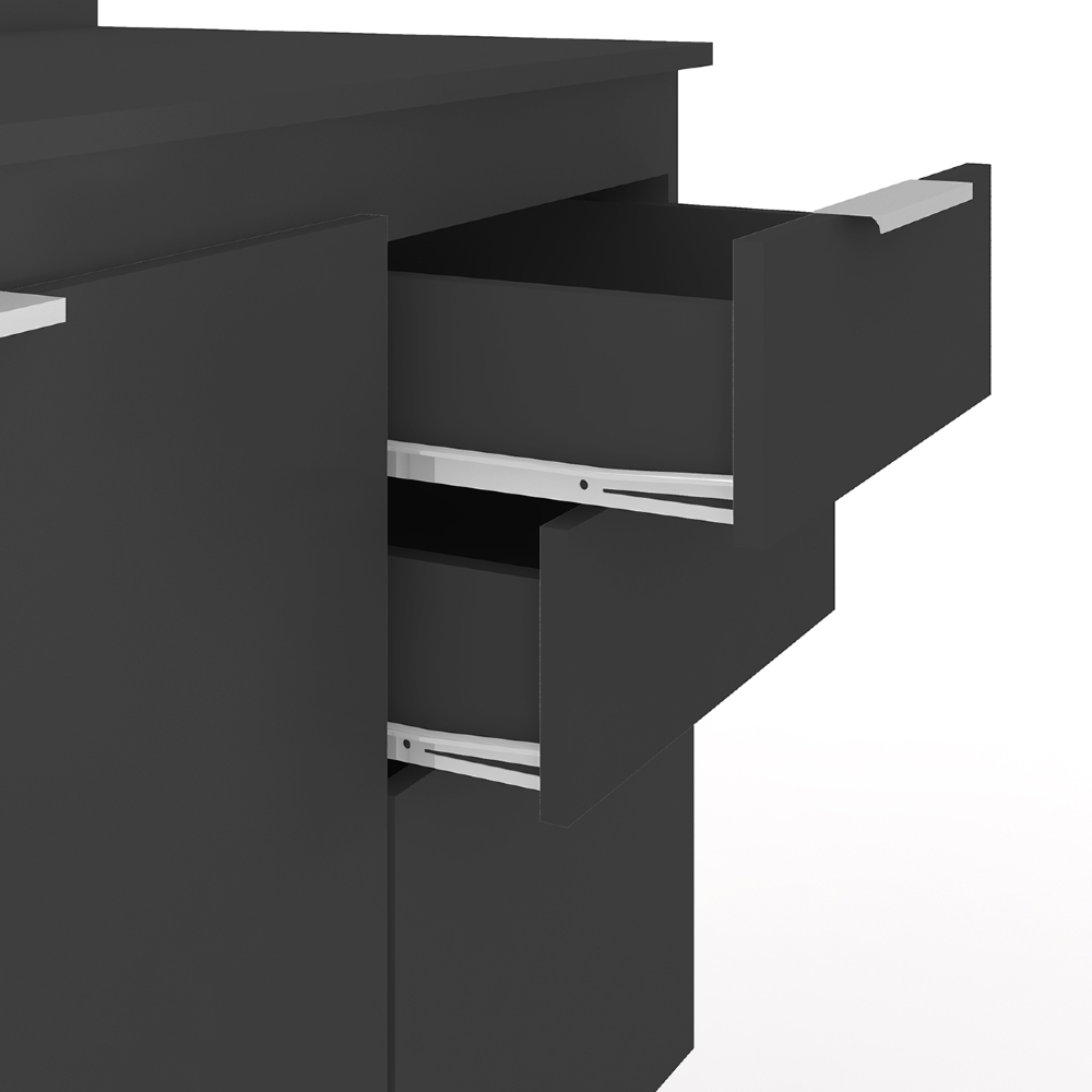 Armário de Cozinha CP10 Com Pia 180cm Pérola Z34 Preto      - Mpozenato