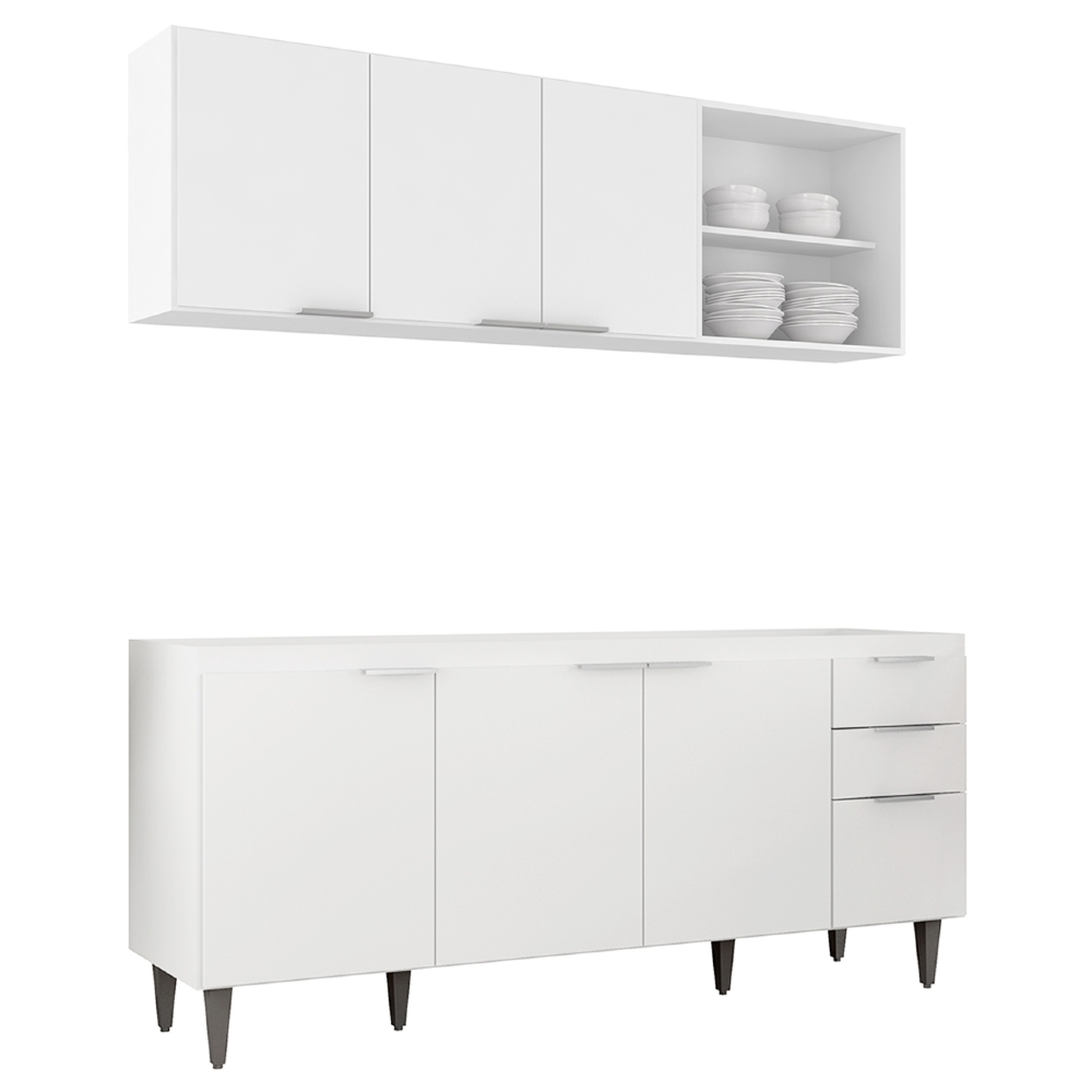 Armário de Cozinha CP10 Para Pia 180cm Pérola Z34 Branco    - Mpozenato