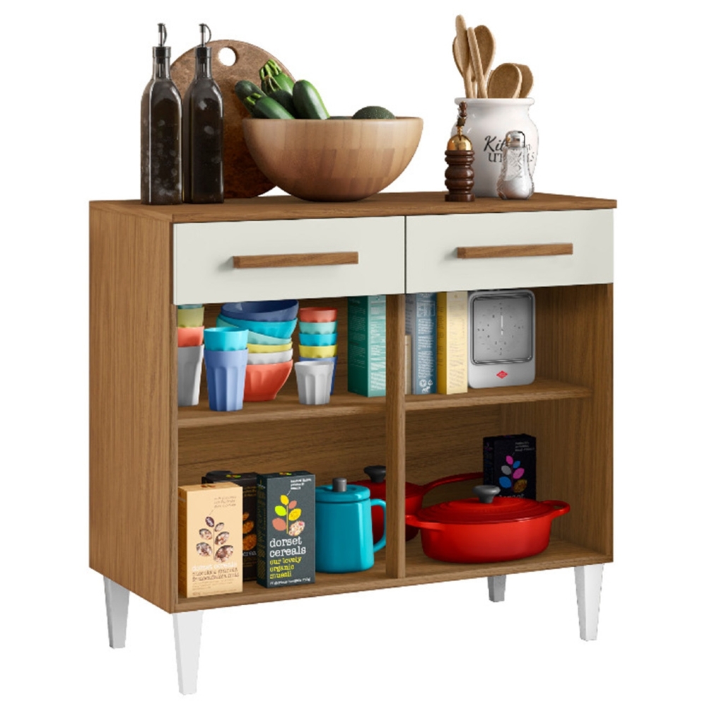 Balcão de Cozinha Com Tampo 91cm Hanna Atacama/Off White A15 - Mpozenato