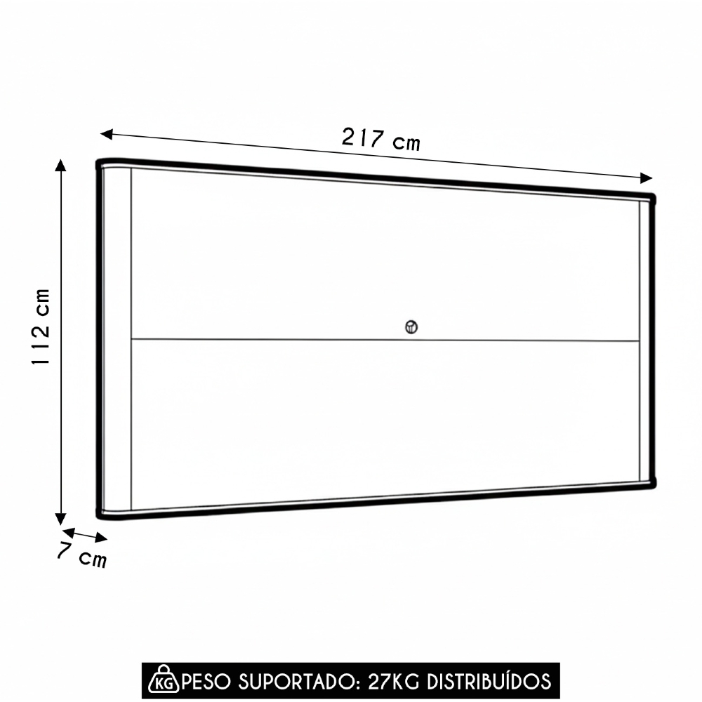 Painel Para TV 75 Pol 217cm Suspenso Blen Louro/Luna I06 - Mpozenato