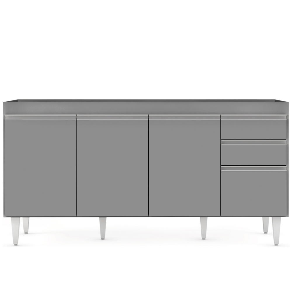 Balcão de Cozinha Para Pia 160cm Sem Tampo Arkansas Cinza   - Lumil